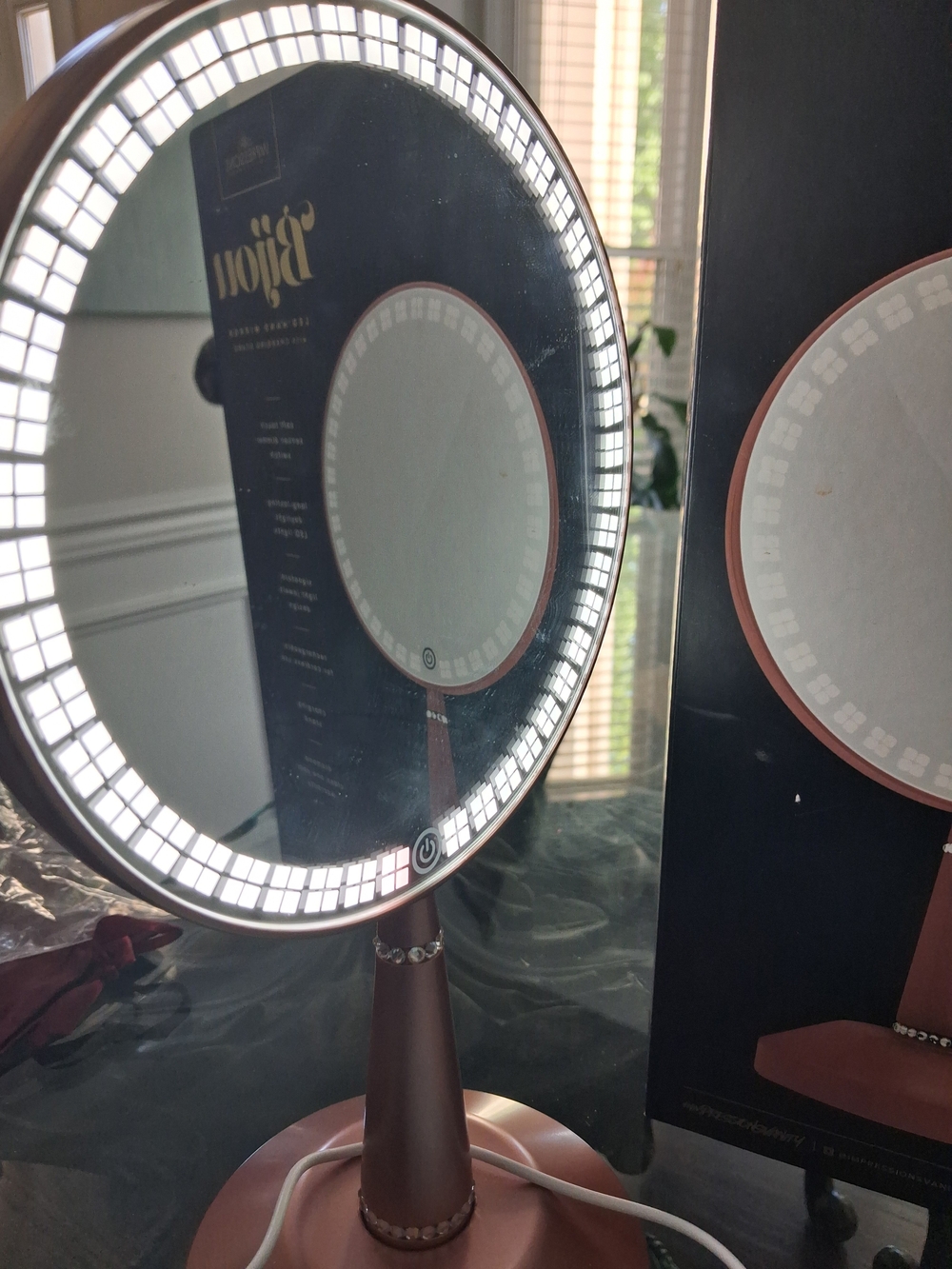 Impressions Bijou LED Hand Mirror - Rose Gold - Picture 4 of 9